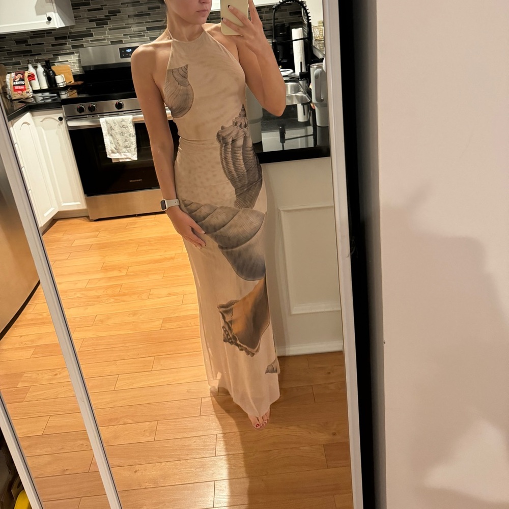 Zara Sea Shell Halter Dress